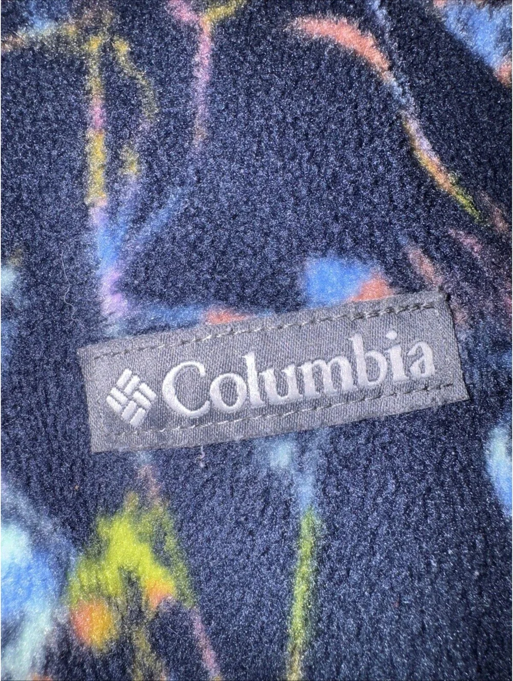 Columbia Girls Fleece Navy Blue Floral Jacket Size Small
